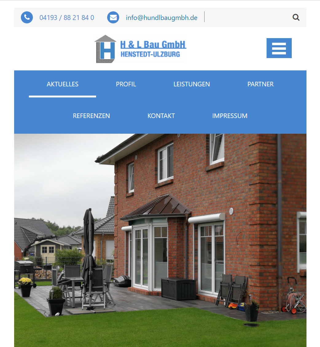 Website H & L Bau GmbH